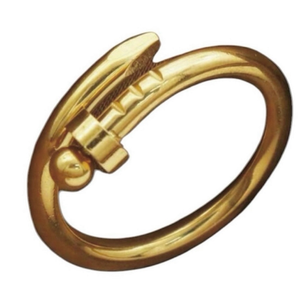 18k Gold Plated Nail Wrap Ring Size 7.5 New Statement Jewelry